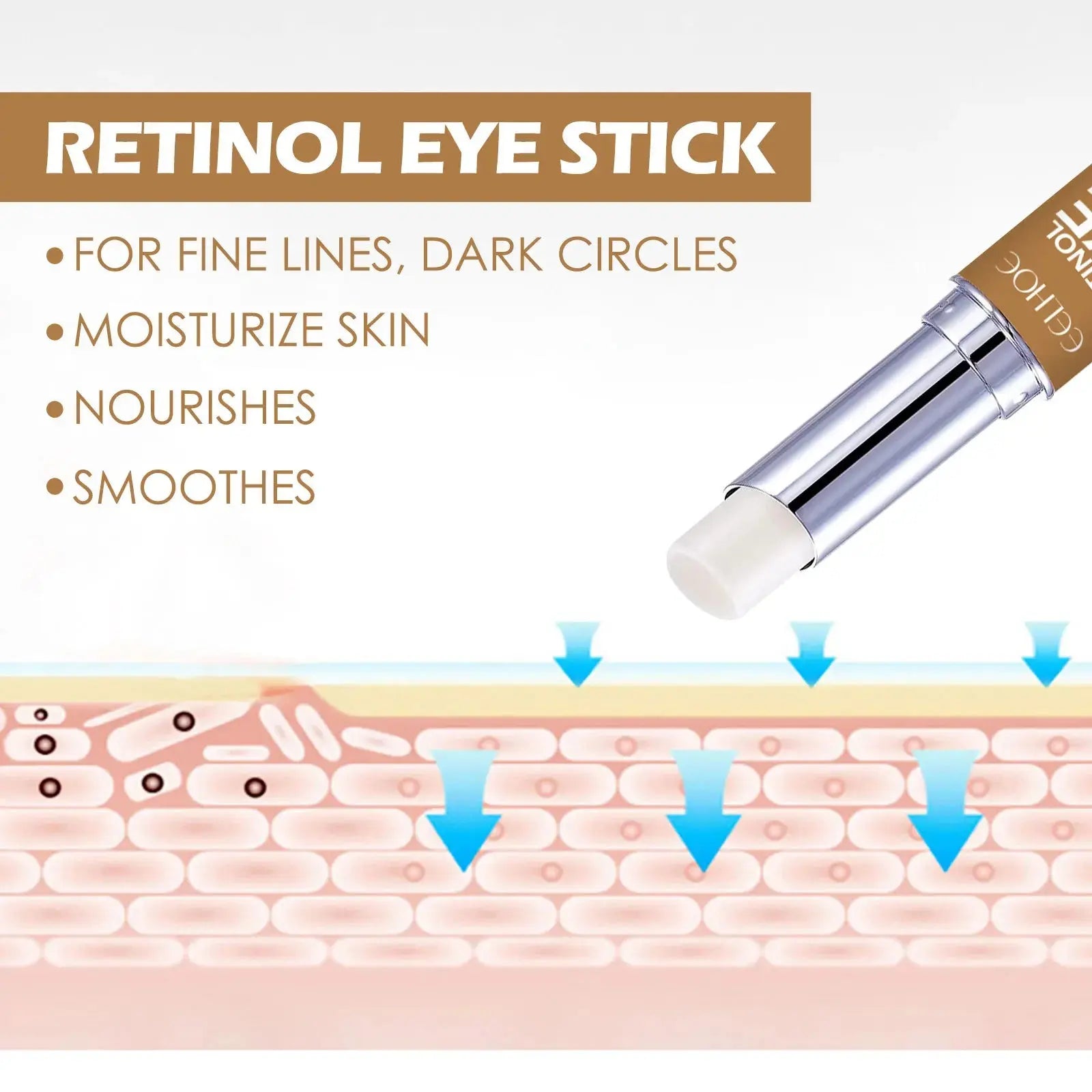 Retinol Anti Aging Eye Stick Reduce Wrinkle Lifting Firming Nourish Improve Fine Lines Crow's Feet Remove Dark Circles Eye Balm NNOS