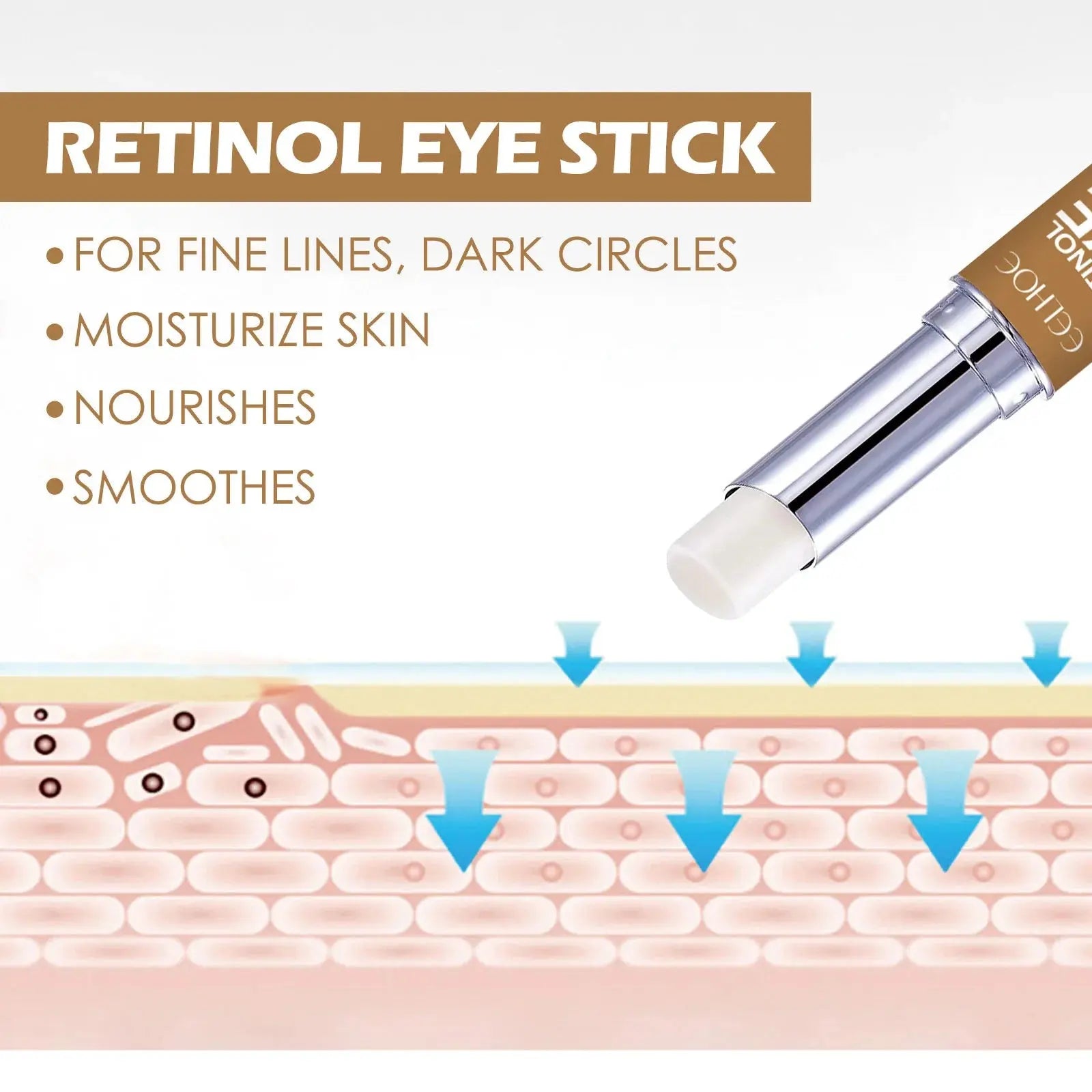 Retinol Anti Aging Eye Stick Reduce Wrinkle Lifting Firming Nourish Improve Fine Lines Crow's Feet Remove Dark Circles Eye Balm NNOS