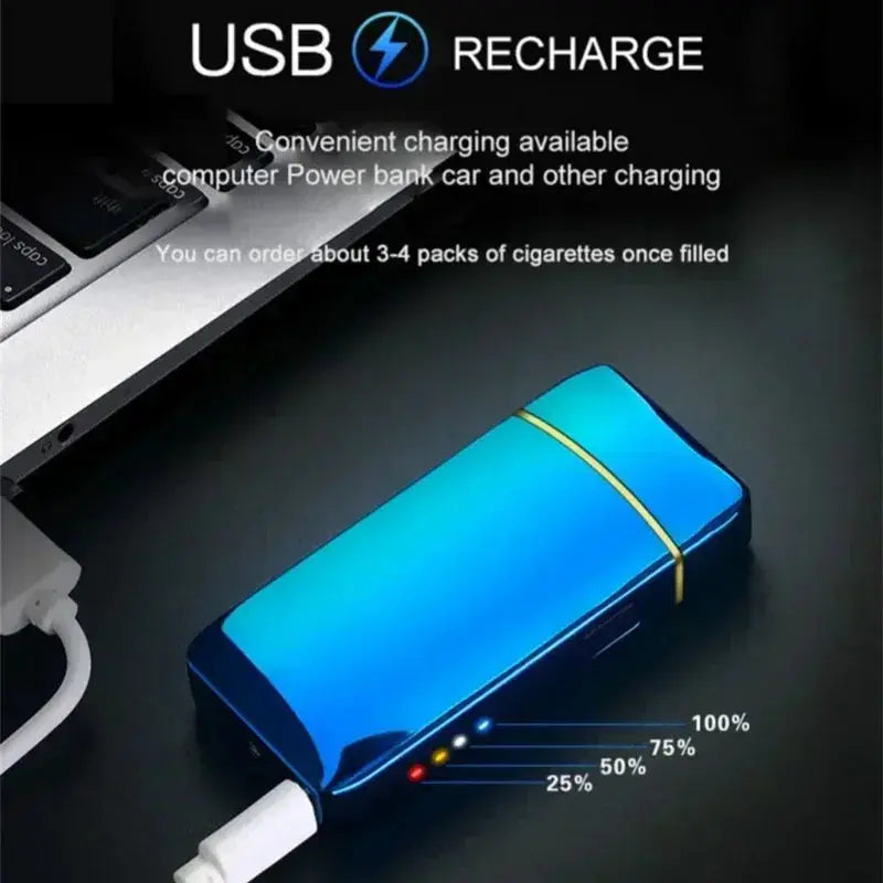 Rechargeable USB Electric Lighter – Windproof Dual Arc Flameless LED NNOS