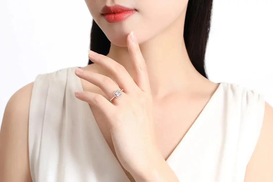 925 Sterling Silver Infinity Heart Ring – Rose Gold Crystal Engagement & Wedding Jewelry for Women NNOS