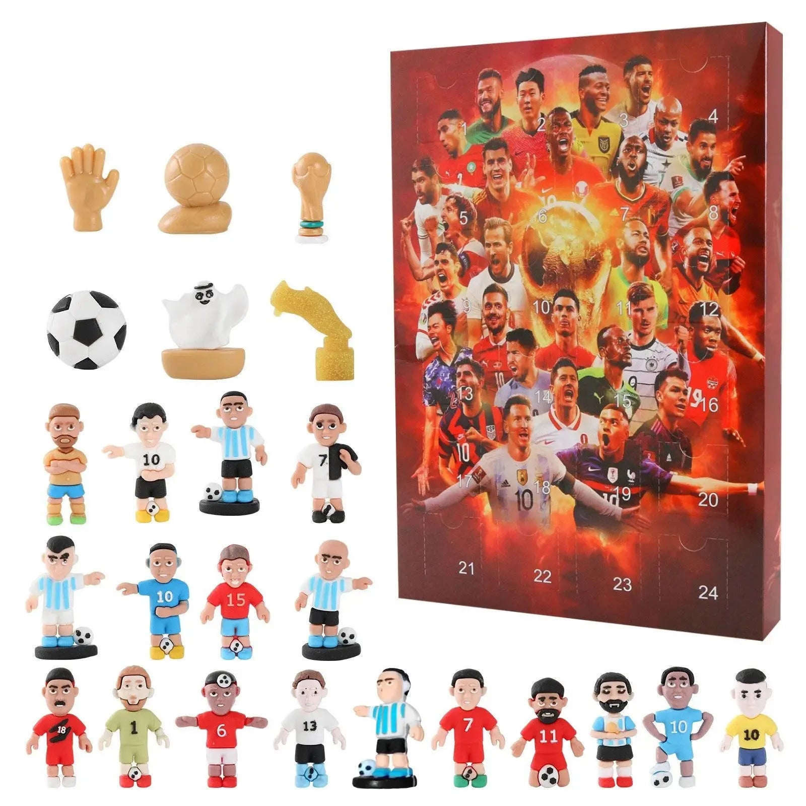 1/2/3PCS Soccer Advent Calendar Soccer Kit 24 Days Building Advent Calendars Soccer Party Favors Sports Christmas Gift Supplies NNOS