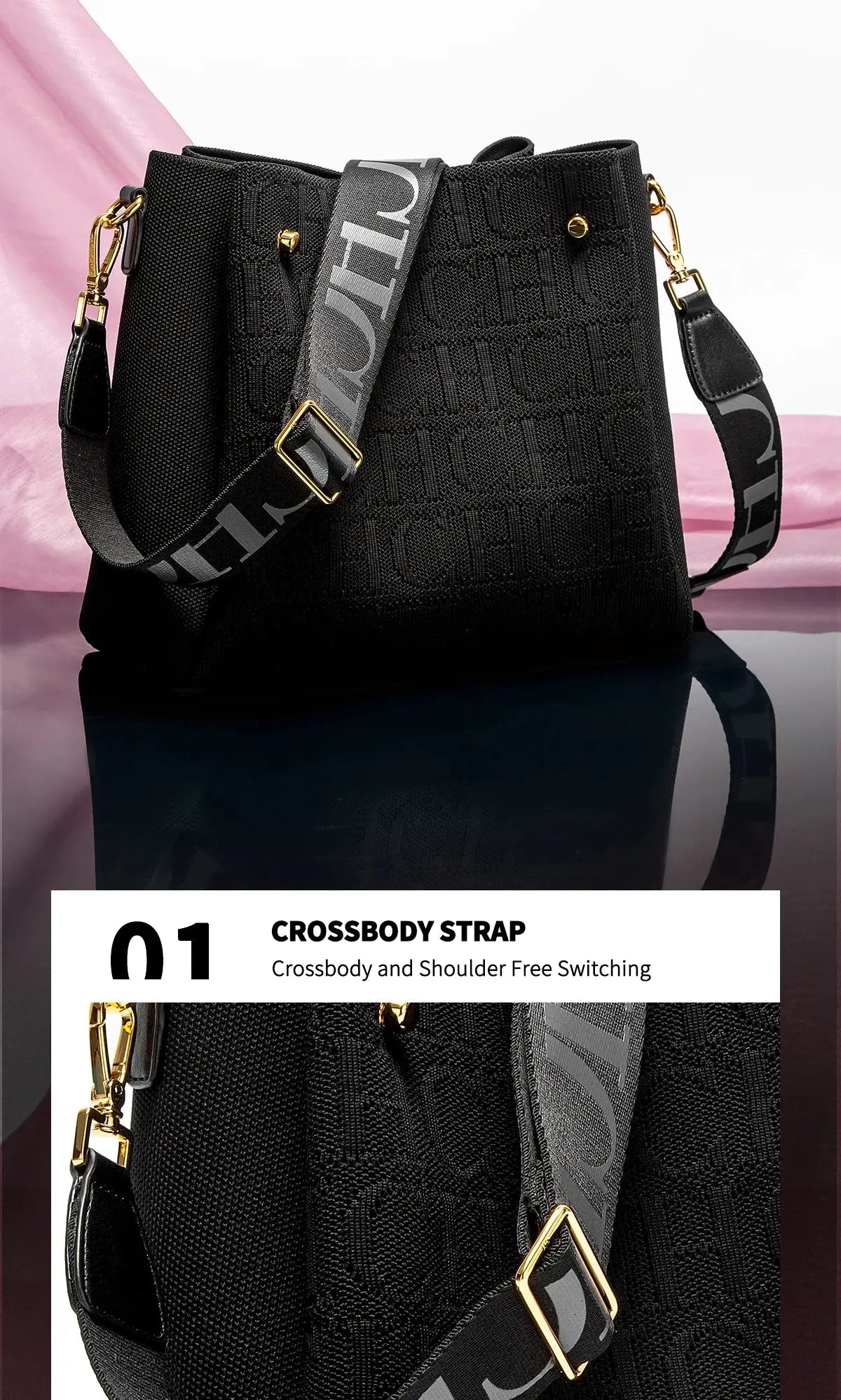 CH Elegant Letter Rope Crossbody Bag – Designer-Inspired, Fashionable & Spacious Shoulder Purse for Stylish Women NNOS