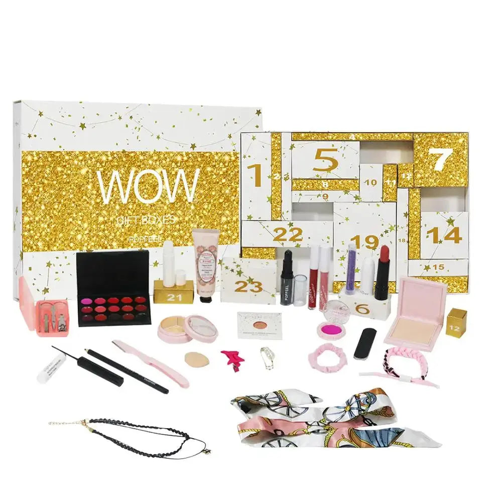 24 Days Beauty Advent Calendar Makeup Set 24pcs Christmas Countdown Calendar Make up Calendar Lipstick Eye Shadow Cosmetic NNOS