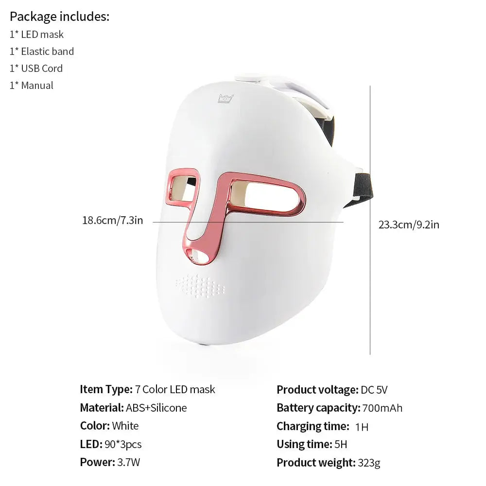 LED Beauty Mask 7 Colors – Anti-Aging Red Light Skin Care Therapy NNOS