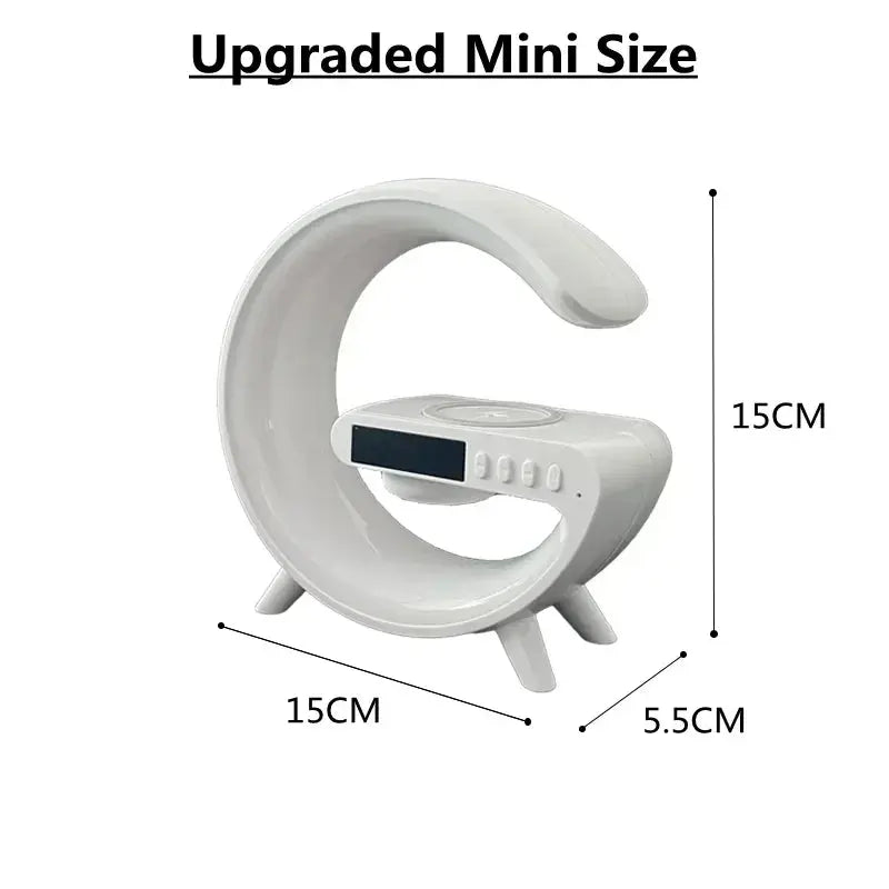 Multifunction RGB Light Bluetooth Speaker Alarm Clock 15W Wireless Charger Stand Pad For iPhone Samsung Fast Charging Station NNOS