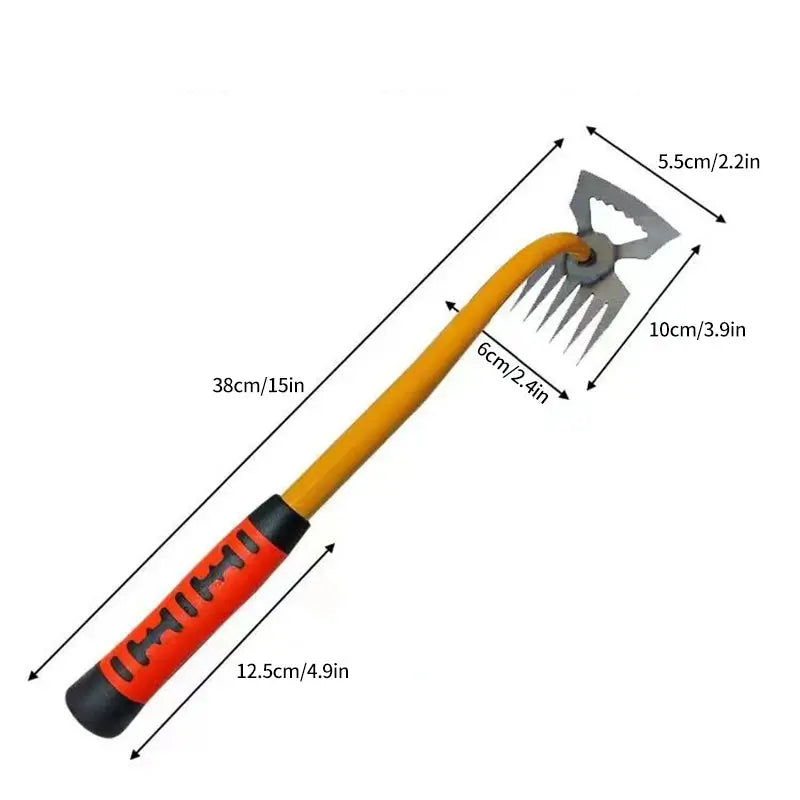 🌿 2-in-1 Garden Weeder & Rake – Crescent Hoe with 4/5/6/11 Teeth | Summer Gardening Essential NNOS