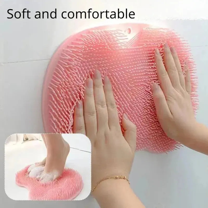 Silicone Massage Shower Mat Non-slip Wash Foot Pad Foot Exfoliating Bathroom Rub Back Brush with Sucker Bath Massage Brush Pad NNOS