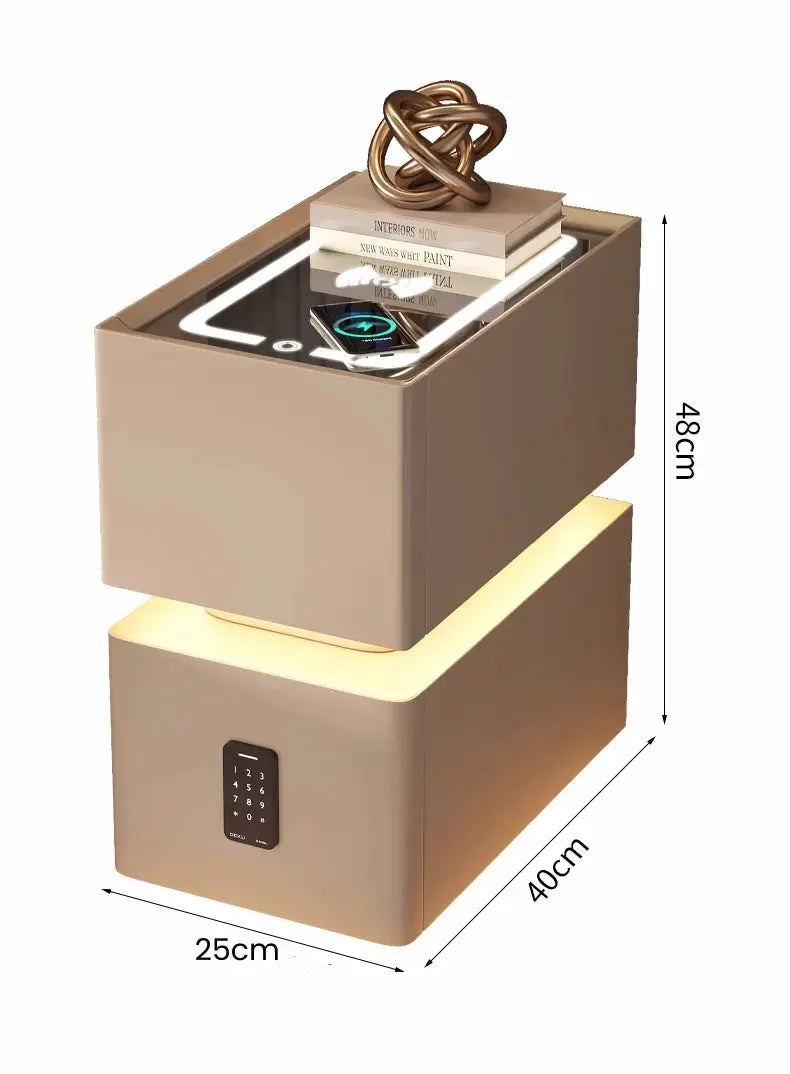 Smart Bedside Table – Modern Nightstand with Wireless Charging & LED Features NNOS