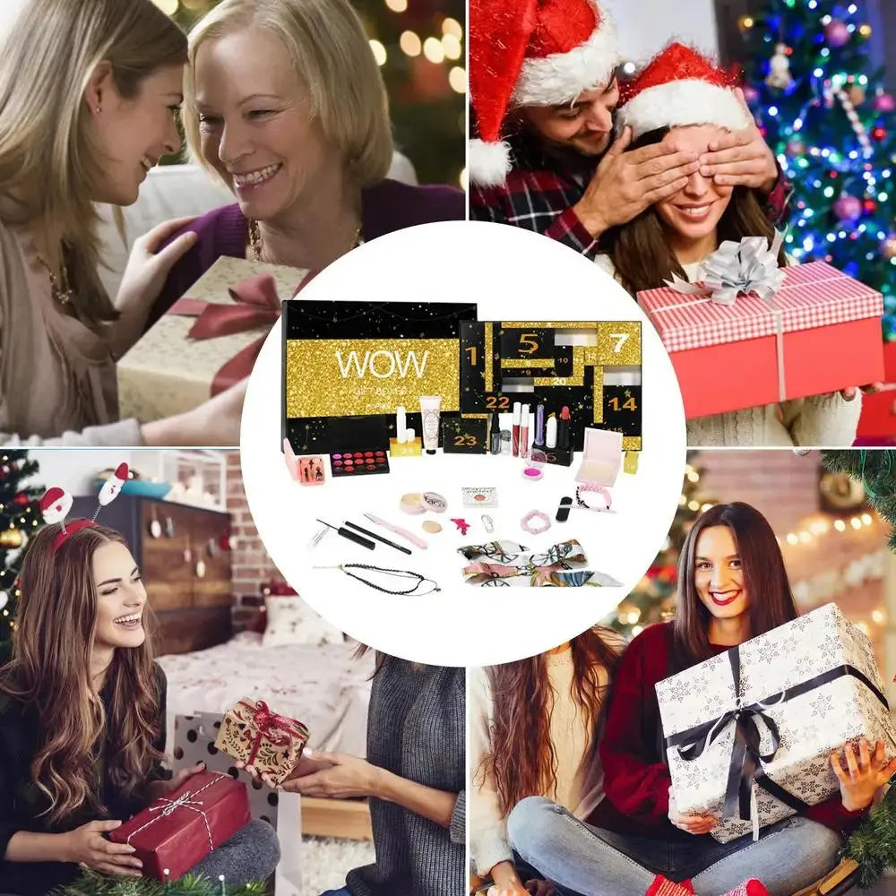 24 Days Beauty Advent Calendar Makeup Set 24pcs Christmas Countdown Calendar Make up Calendar Lipstick Eye Shadow Cosmetic NNOS