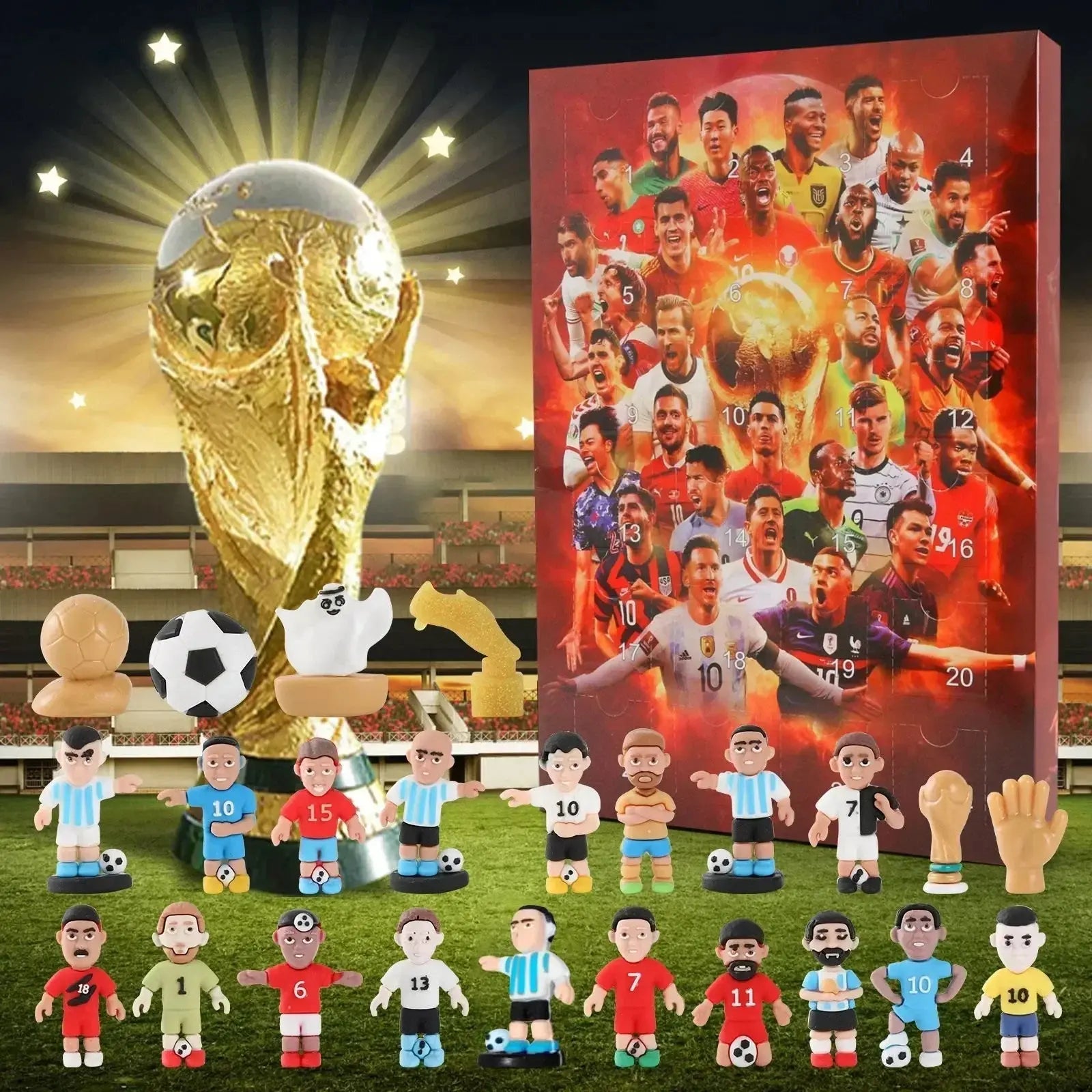 1/2/3PCS Soccer Advent Calendar Soccer Kit 24 Days Building Advent Calendars Soccer Party Favors Sports Christmas Gift Supplies NNOS