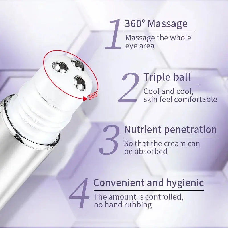 O'CHEAL Anti Wrinkle Anti Dark Circle Eye Cream Roller Massager Moisturizing Eye Bags Anti Aging Hyaluronic Acid Eye Skin Care NNOS