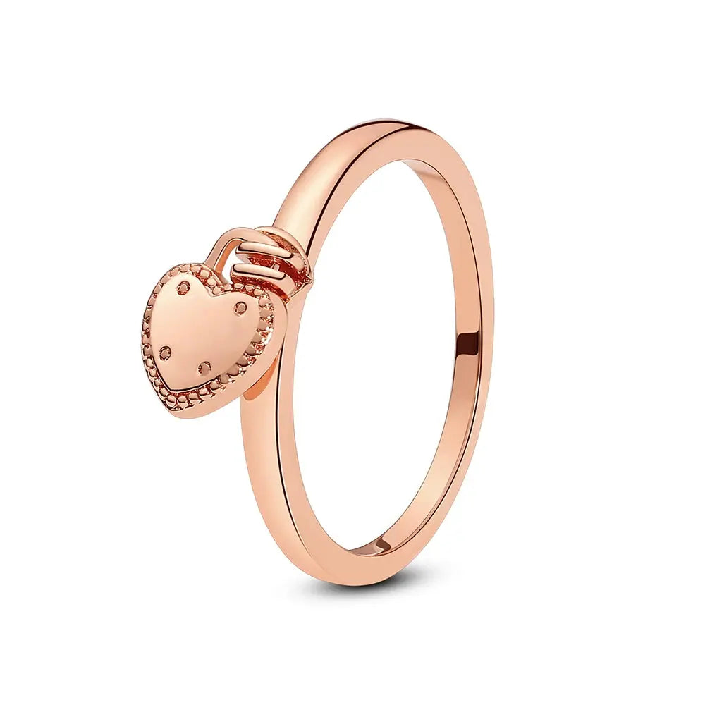 925 Sterling Silver Infinity Heart Ring – Rose Gold Crystal Engagement & Wedding Jewelry for Women NNOS