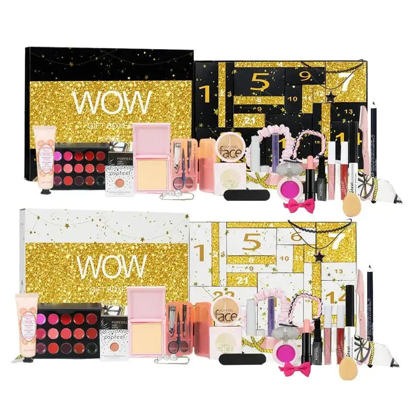 24 Days Beauty Advent Calendar Makeup Set 24pcs Christmas Countdown Calendar Make up Calendar Lipstick Eye Shadow Cosmetic NNOS
