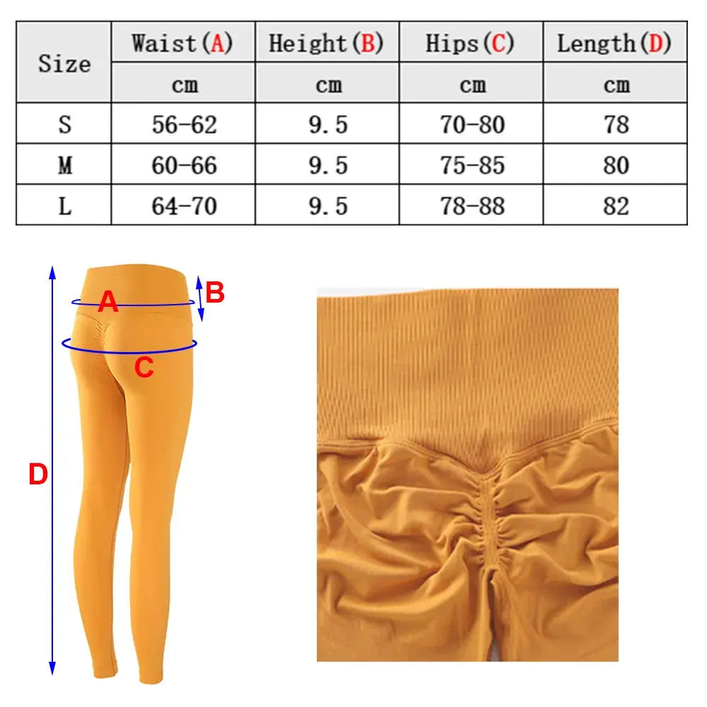 High Waist Seamless Push Up Sport Leggings for Women Stretchy Peach Butt Yoga Pants Tummy Control Gym Workout Fitness Tights NNOS
