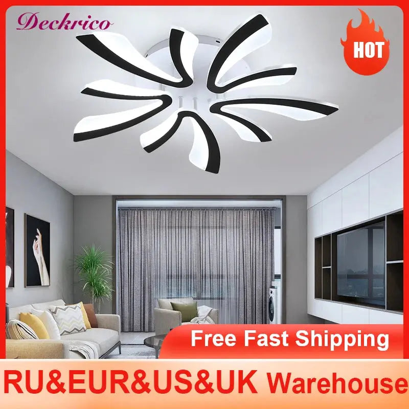 Modern Interior Acrylic Ceiling Lamp Pendant Lamp Living Room Bedroom Led Chandelier Home Decor Lighting Fixtures Dimming Lustre NNOS