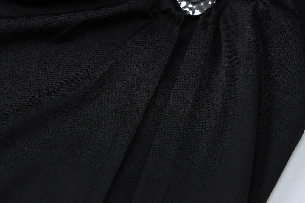 Dulzura Sexy 2-Piece Skirt Set – Off-Shoulder Ruched Crop Top & Slit Maxi Skirt NNOS