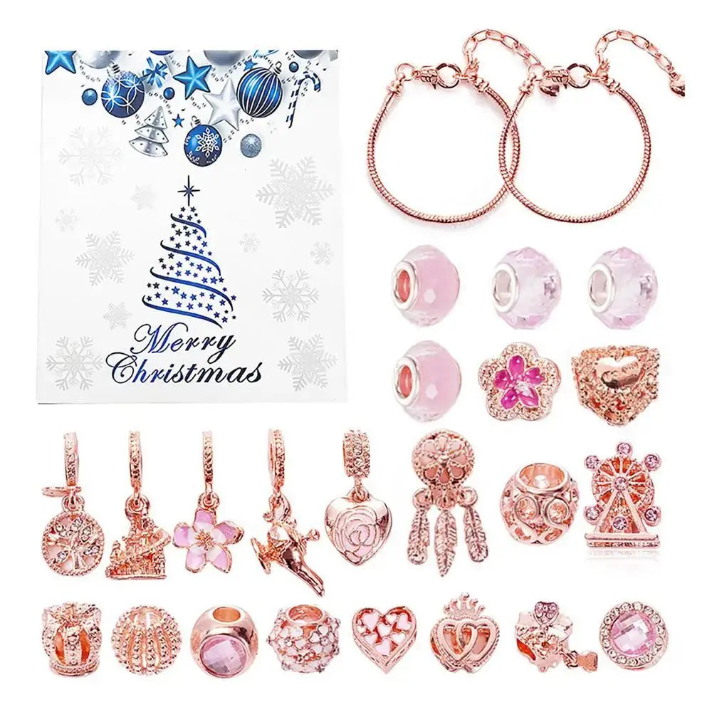 Christmas DIY Bracelet Gift Box Holiday Calendar Earrings Necklace Jewelry Handmade Beaded Set Christmas Countdown Calendar NNOS