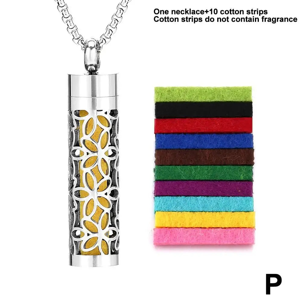 Aromatherapy Jewelry Pendant Flowers Pattern Hollow Out Perfume Lockets Essential Oil Diffuser Necklace NNOS