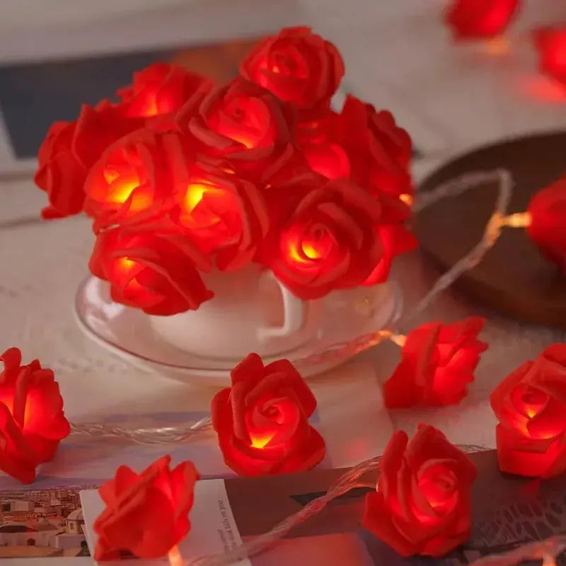 2M Rose Flower LED Fairy Lights – Romantic Garland for Wedding & Party NNOS