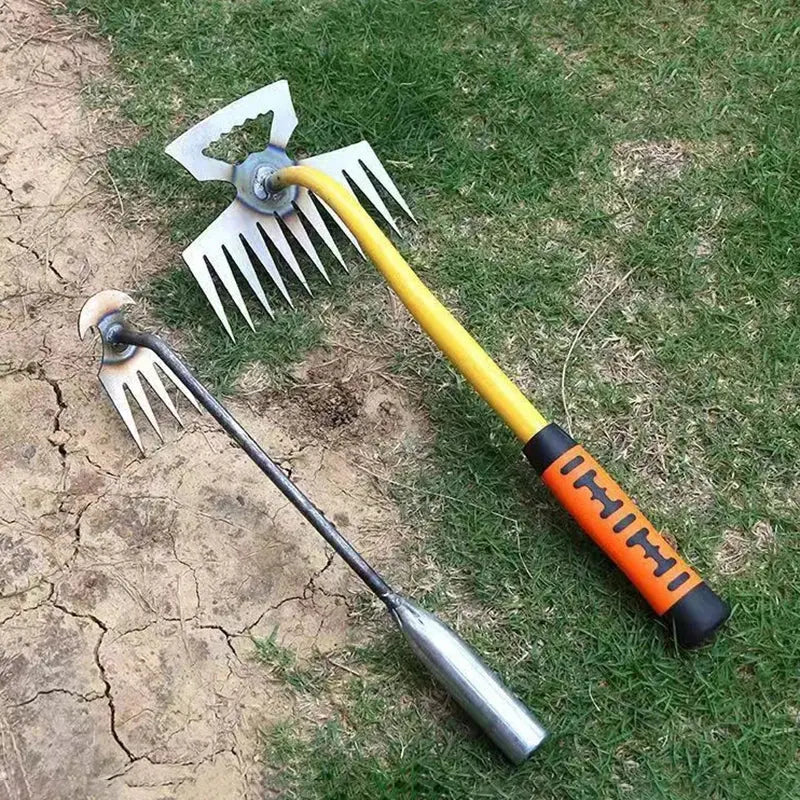 🌿 2-in-1 Garden Weeder & Rake – Crescent Hoe with 4/5/6/11 Teeth | Summer Gardening Essential NNOS