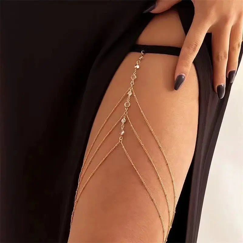 Bohemia Multi Layer Butterfly Tassel Leg Chain for Women Fashion Sexy Metal Bodychain Beach Thigh Leg Chain Jewelry Accessories NNOS