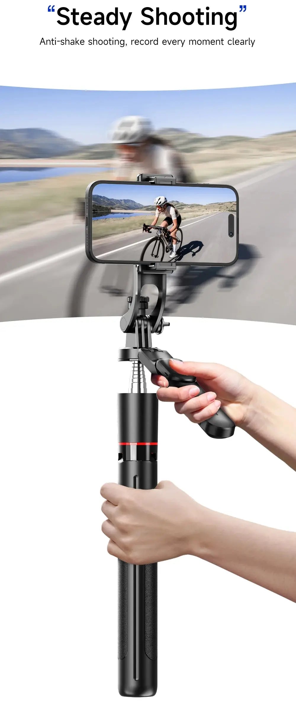 BSLIUFANG 2025 new 1.7M 360° rotation selfie stick tripod foldable stand with Wireless Bluetooth remote control for phone camera NNOS