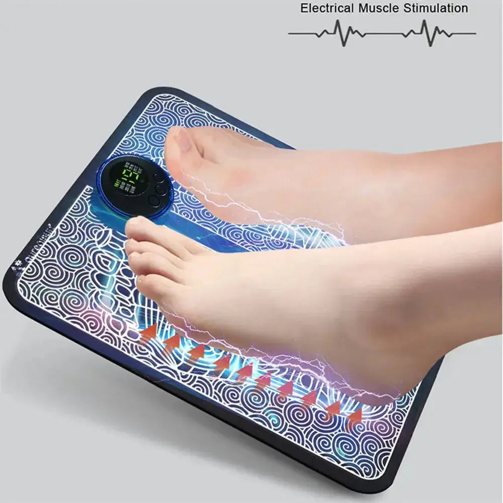 USB Rechargeable Foot Massage Mat – 8 Modes, 19 Levels, Boosts Circulation NNOS