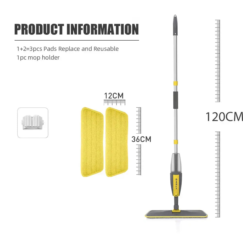 Magic Floor Cleaning Sweeper Brooms With Microfiber Pads 360° Rotation Flat Spray Floor Mop Broom For Cleaning Home Spin Mop NNOS