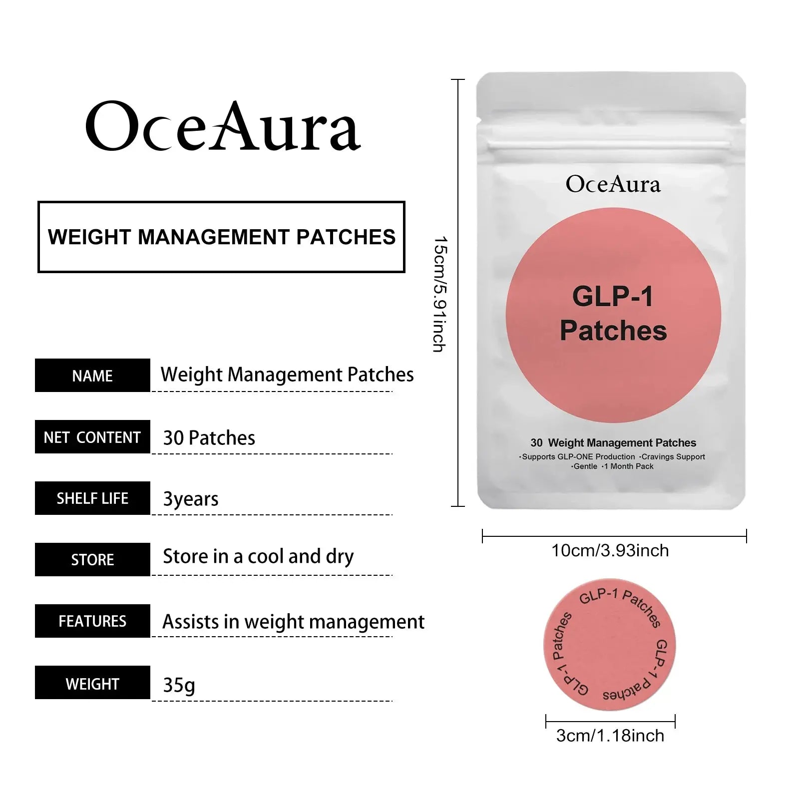 30pieces Weight Loss GLP-1 Patches Body Shaping Belly Fat Burning Improve Stomach Control Weigh Management Slimming Stickers NNOS