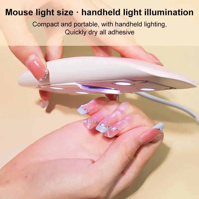 Portable 6W Mini Nail Dryer Machine with 6 LED UV Manicure Lamp for Home Use Dries Polish Varnish Quickly with USB Cable NNOS