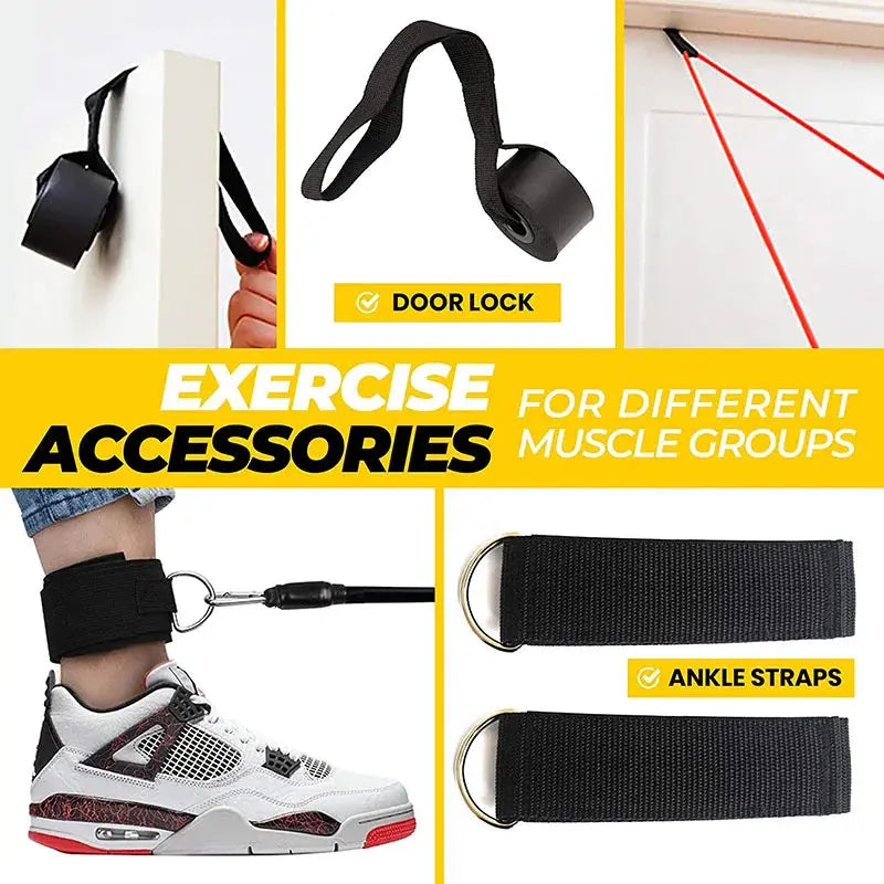11pcs/Set Pull Rope, Resistance Bands, Portable Fitness Equipment, Ankle Strap, Chest Expander, Elastic Exercise Band NNOS