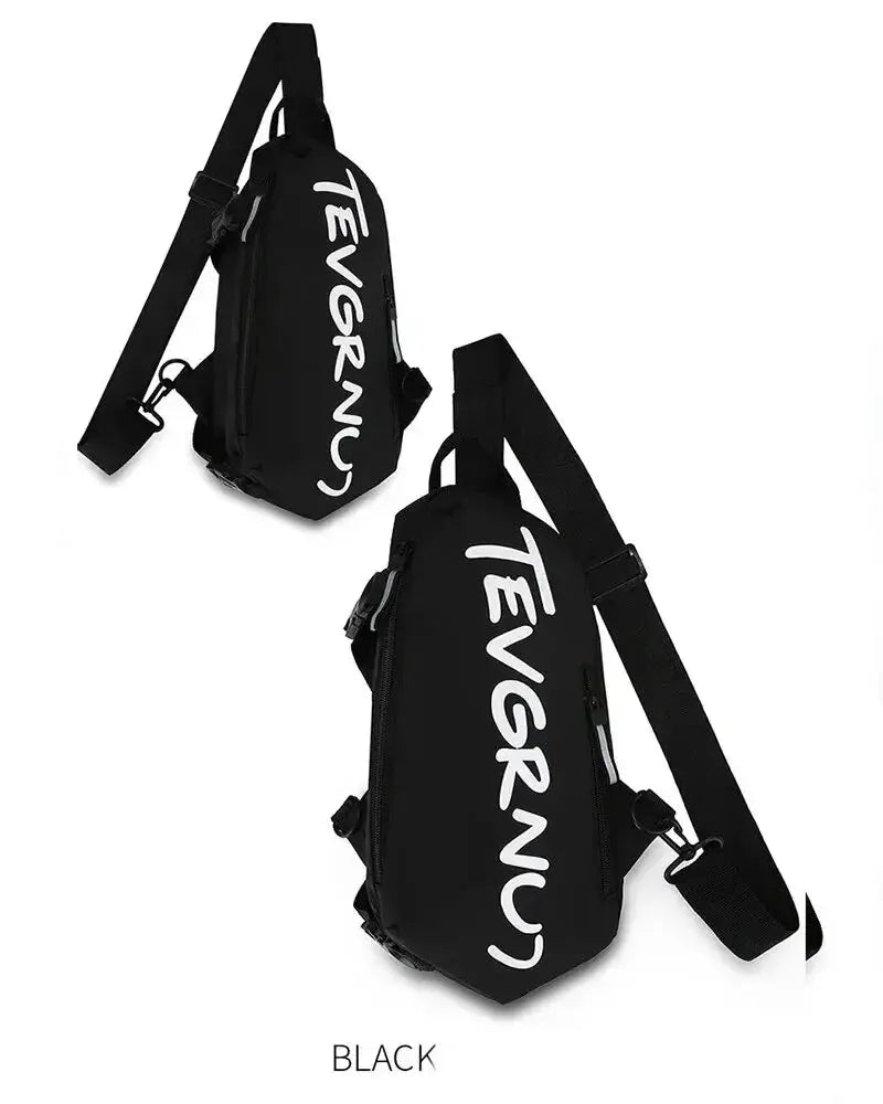 Autumn Winter Nylon Chest Bag for Men and Women Trendy Fashionable Sports Leisure Crossbody Bag with Oblique Straddle Design NNOS