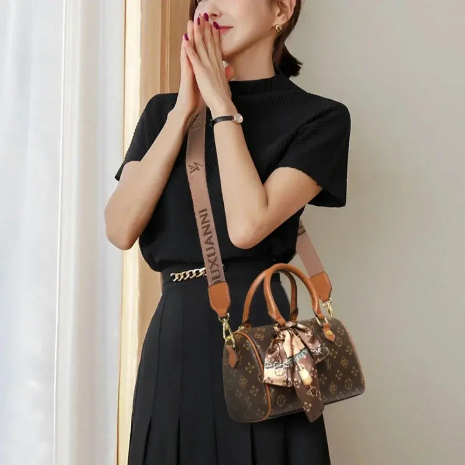 Luxury Crossbody Bag for Women New Fashion Retro Printed Handbag of High Quality PU Leather Boston Shoulder Tote product image