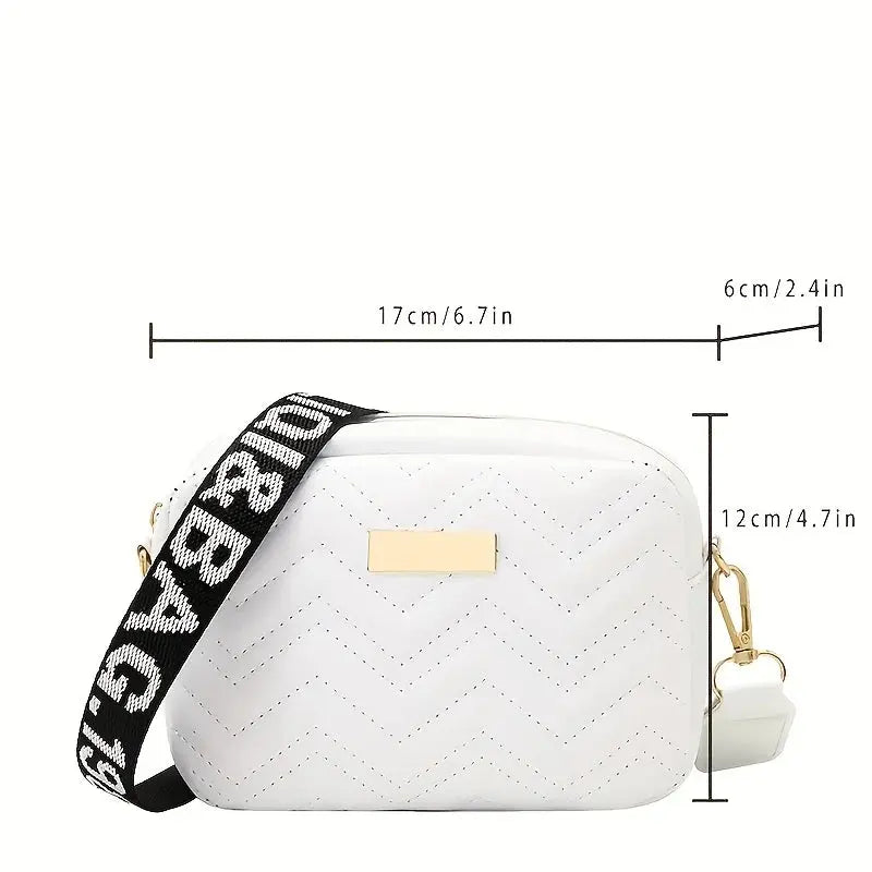 Geometric Pattern Crossbody Shoulder Bag Casual Zippered Camera Lipstick Bag Square Size Eye Catching NNOS
