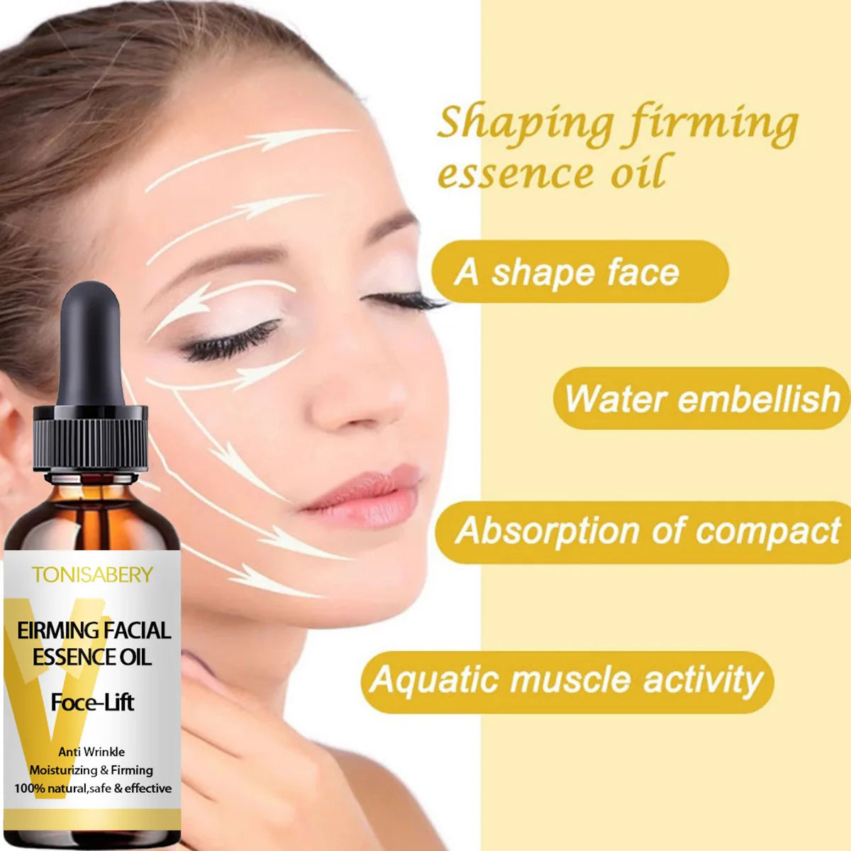 Facial essence instant facial oil V Facial essential oil lifts, tightens, slims, nourishes and protects skin effectively NNOS