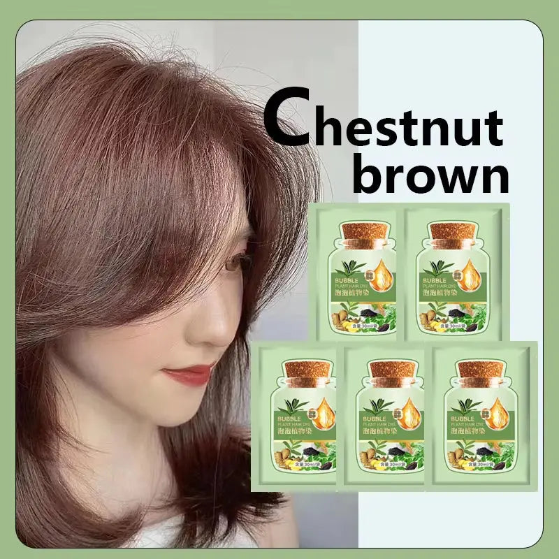 Natural Herbal Hair Dye Shampoo - Rapid 5-Minute Color Transformation, Gentle Formula for Gray Hair Restoration, Ideal for All Genders