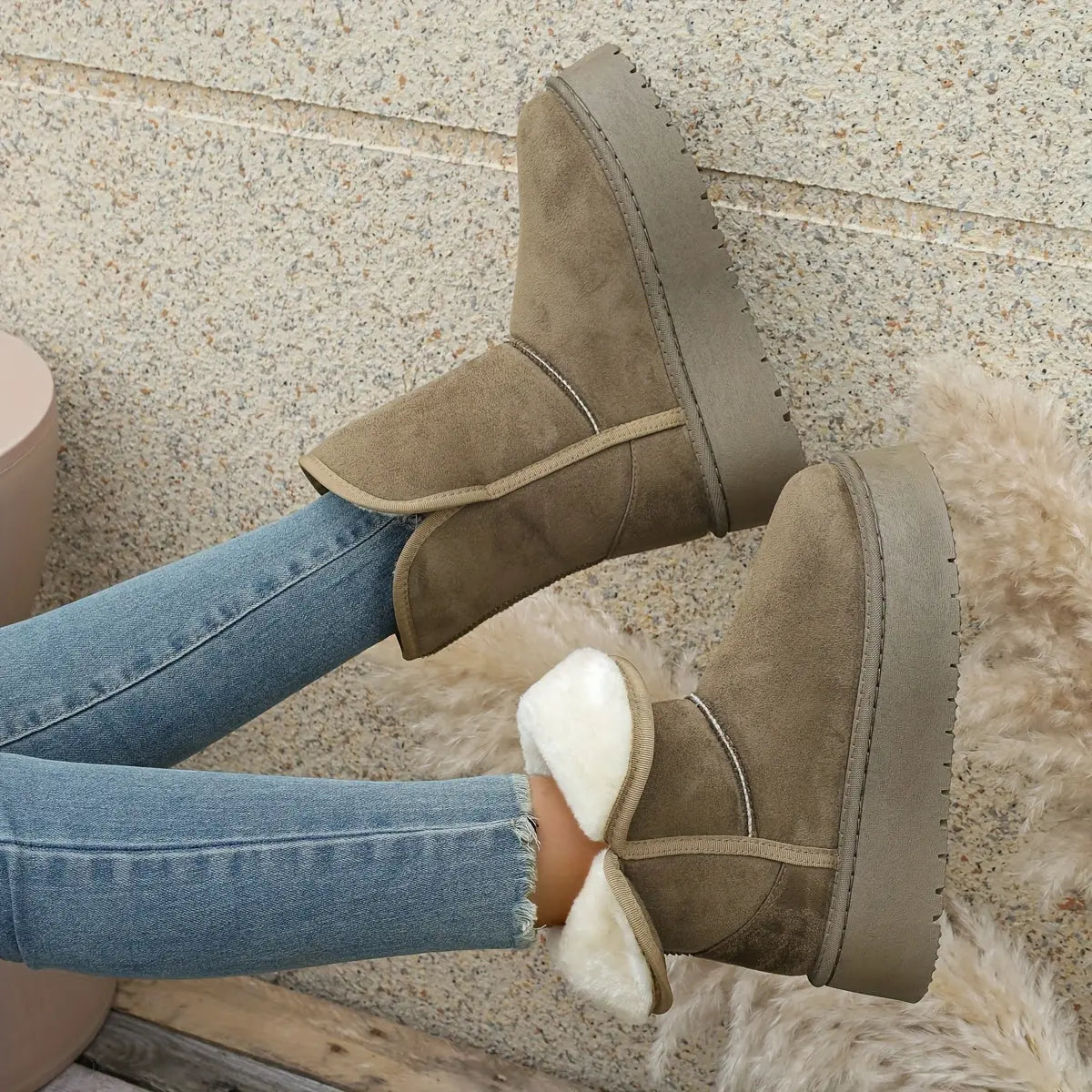 Women’s Winter Mid-Calf Boots – Warm Lined, Slip-Resistant Sole Snow Footwear NNOS