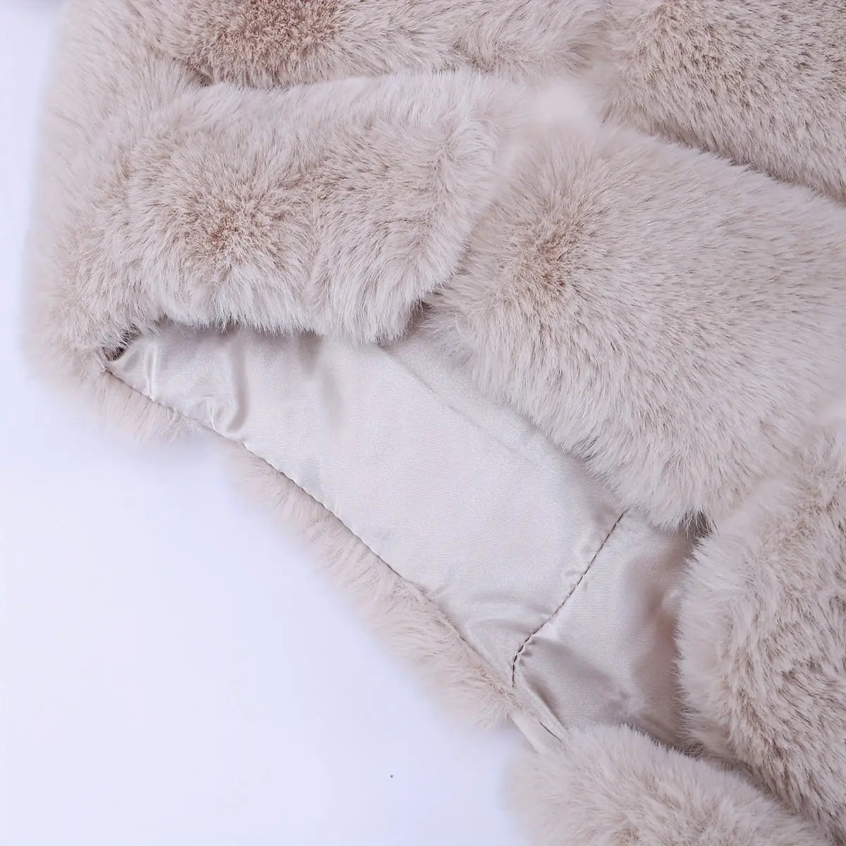 Women'S Faux Fur Hooded Jacket - Sleeveless Winter Coat with Pockets, Black, Casual Style, Warm Winter Outerwear, Winter Jacket NNOS