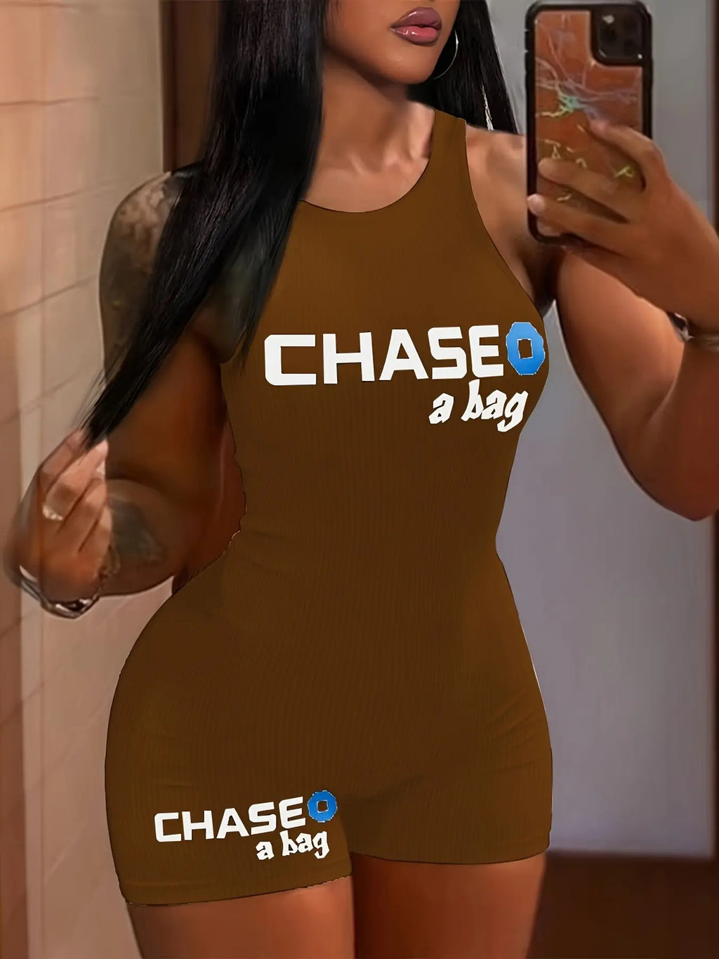 Women’s Sexy Bodycon Jumpsuit – Sleeveless Crop Top Style with Print NNOS