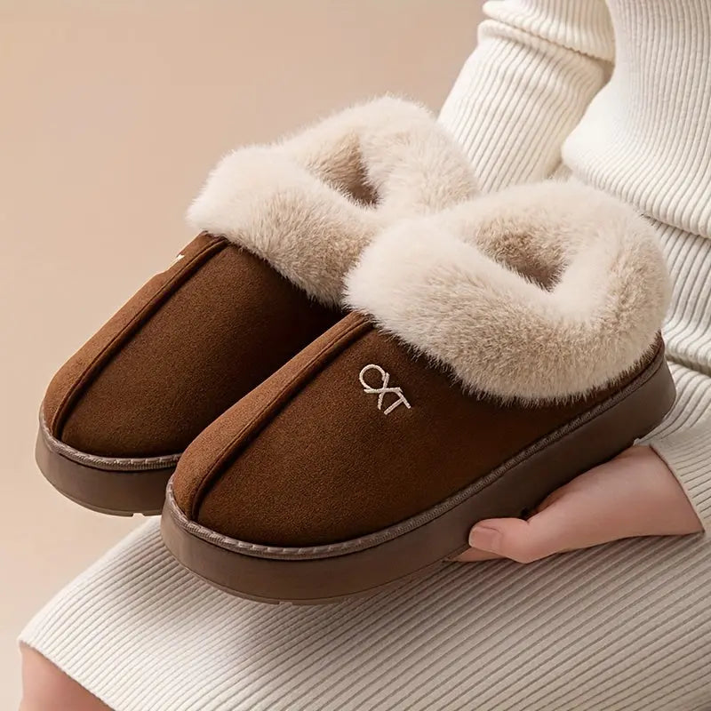 Unisex Winter Slippers – Cozy Fleece-Lined Indoor/Outdoor Plush House Shoes NNOS