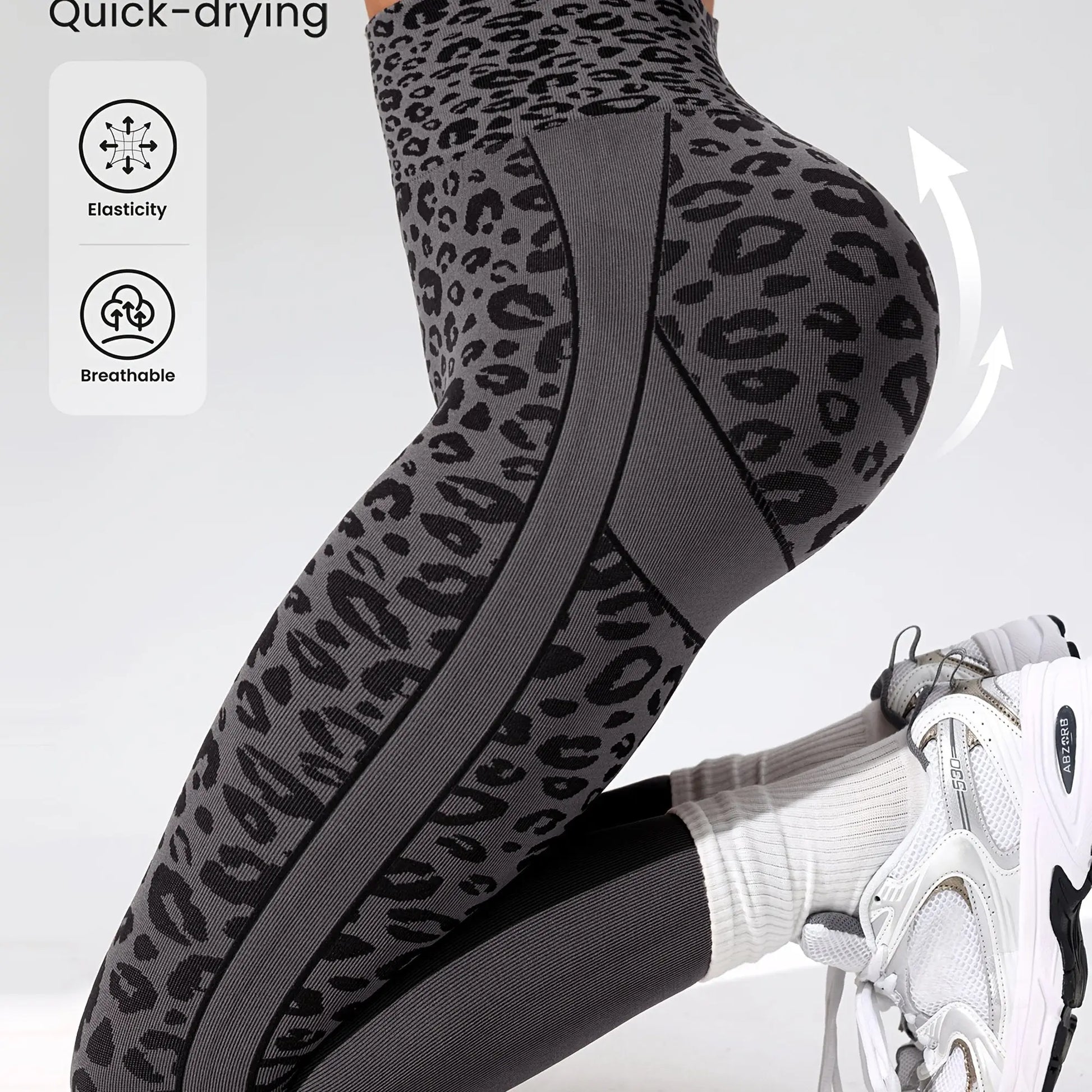 Women’s High-Waist Leopard Yoga Leggings – Seamless Quick-Dry Stretch Pants NNOS