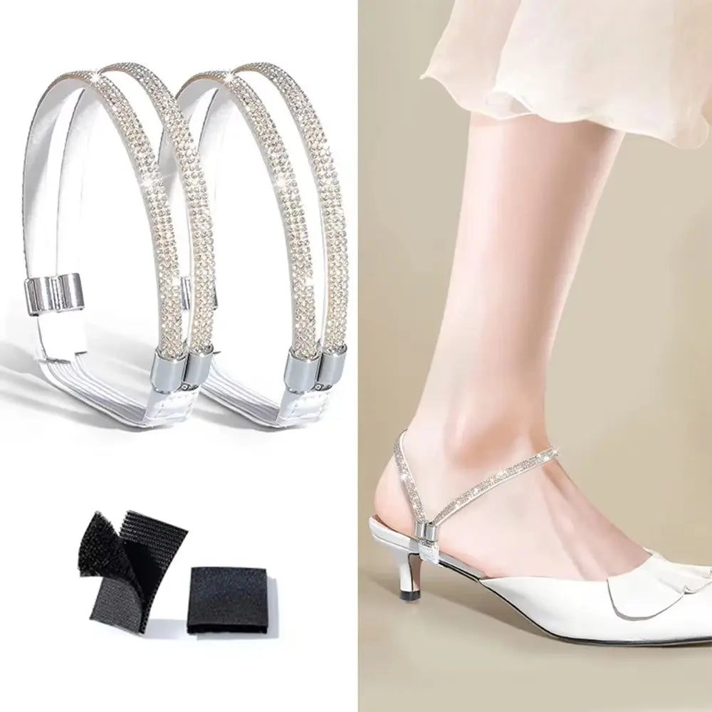 Step up your style game with our 2-Pack Anti-Skid High Heel Shoe Bands! ✨ Featuring blingy rhinestone shoelaces and secure anti-drop straps, your heels will stay in place while you strut your stuff! 💃👠 #FashionEssentials #HighHeelHacks