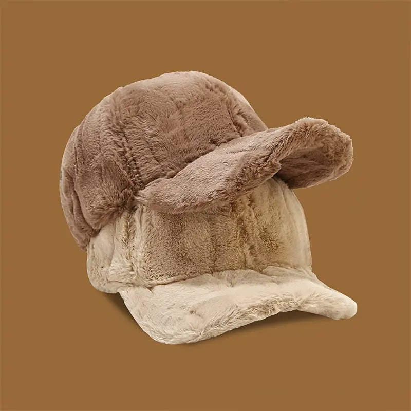 Winter Warm Faux Wool Velvet Hat – Adjustable Cozy Beanie for Outdoor & Xmas NNOS