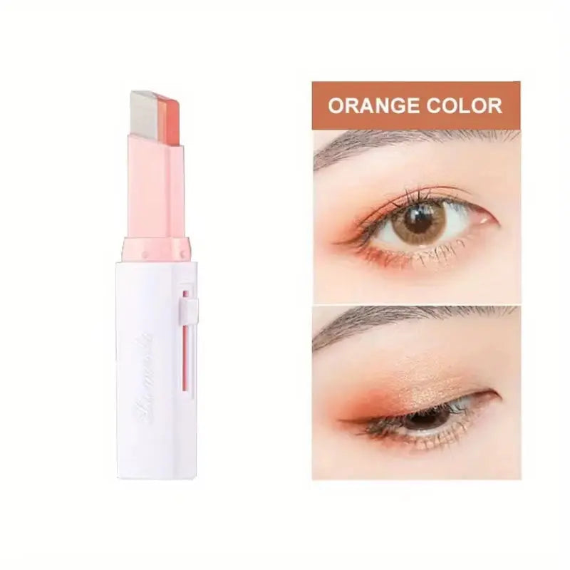 Two-Tone Gradient Eye Shadow Stick for Effortless Dimensional Enhancement Without Disrupting Makeup