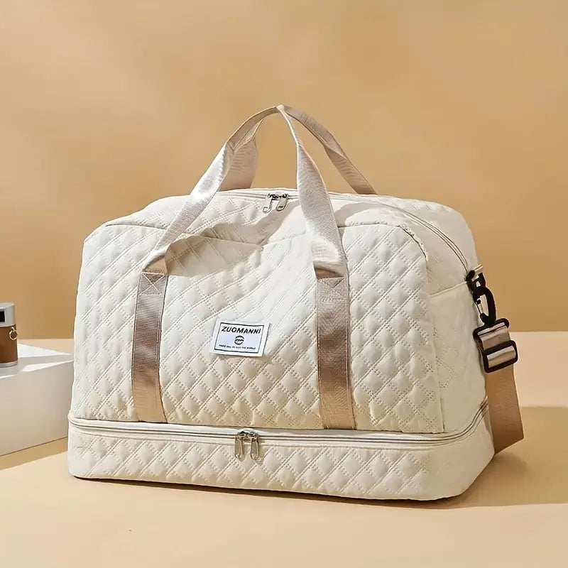 Quilted Fitness Travel Bag – Multi-Pocket Design with Shoe Compartment NNOS
