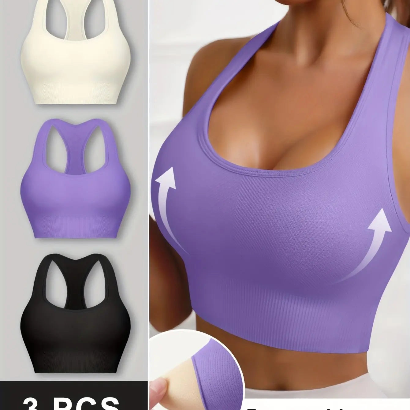 Women’s 3-Pack Crop Tank Tops – Sleeveless U-Neck Stretchy Casual Sportswear NNOS