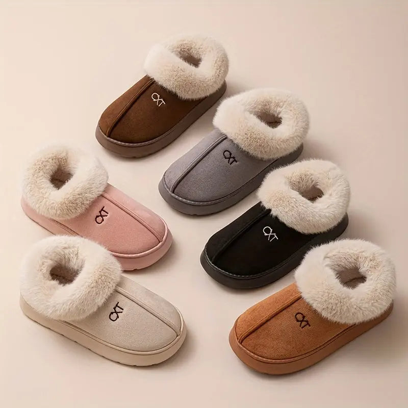 Unisex Winter Slippers – Cozy Fleece-Lined Indoor/Outdoor Plush House Shoes NNOS