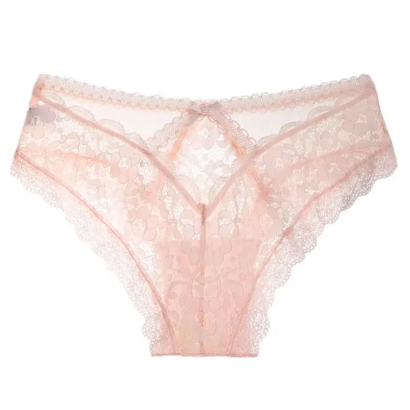 Seductive Women's Lace Triangle Panties with Bow Detail - Low Waist Hollow Out Intimates product image