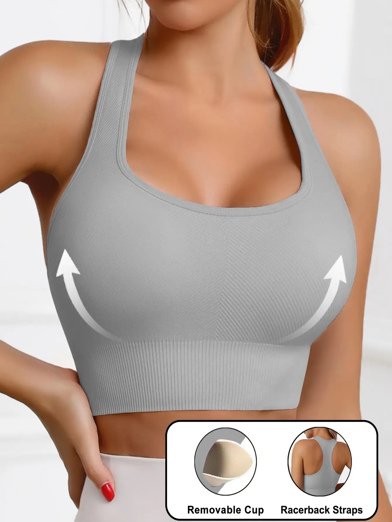Women’s 3-Pack Crop Tank Tops – Sleeveless U-Neck Stretchy Casual Sportswear NNOS