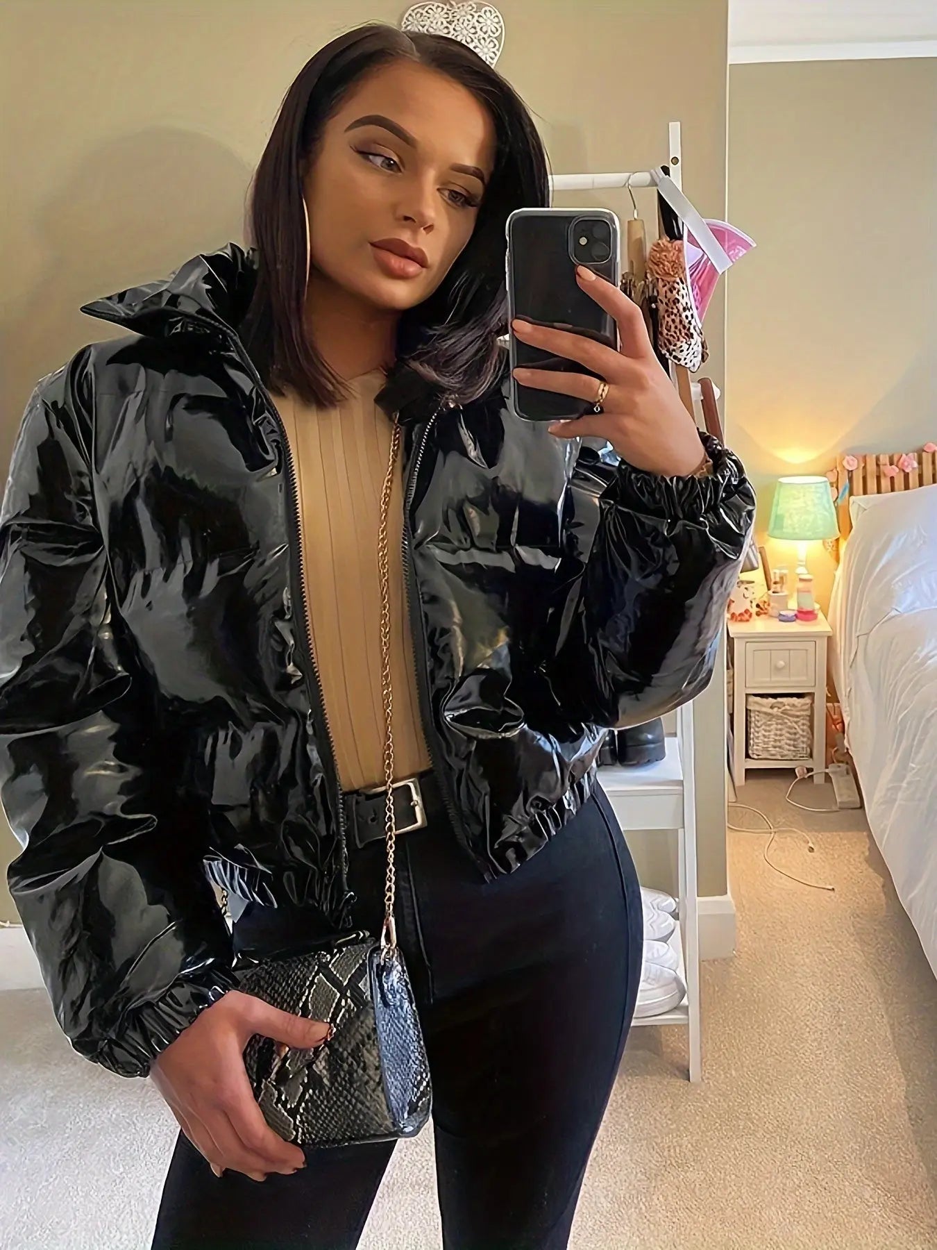 COUTUDI Y2K Bright Puffer Jacket – Women’s Short Coat Korean Streetwear Style NNOS